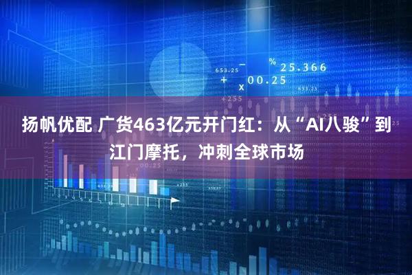 扬帆优配 广货463亿元开门红：从“AI八骏”到江门摩托，冲刺全球市场